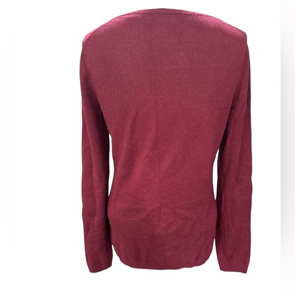 LANDS’ END Classic CASHMERE Burgundy Women's crew neck sweater Size XS CHRISTMAS - Picture 3 of 13